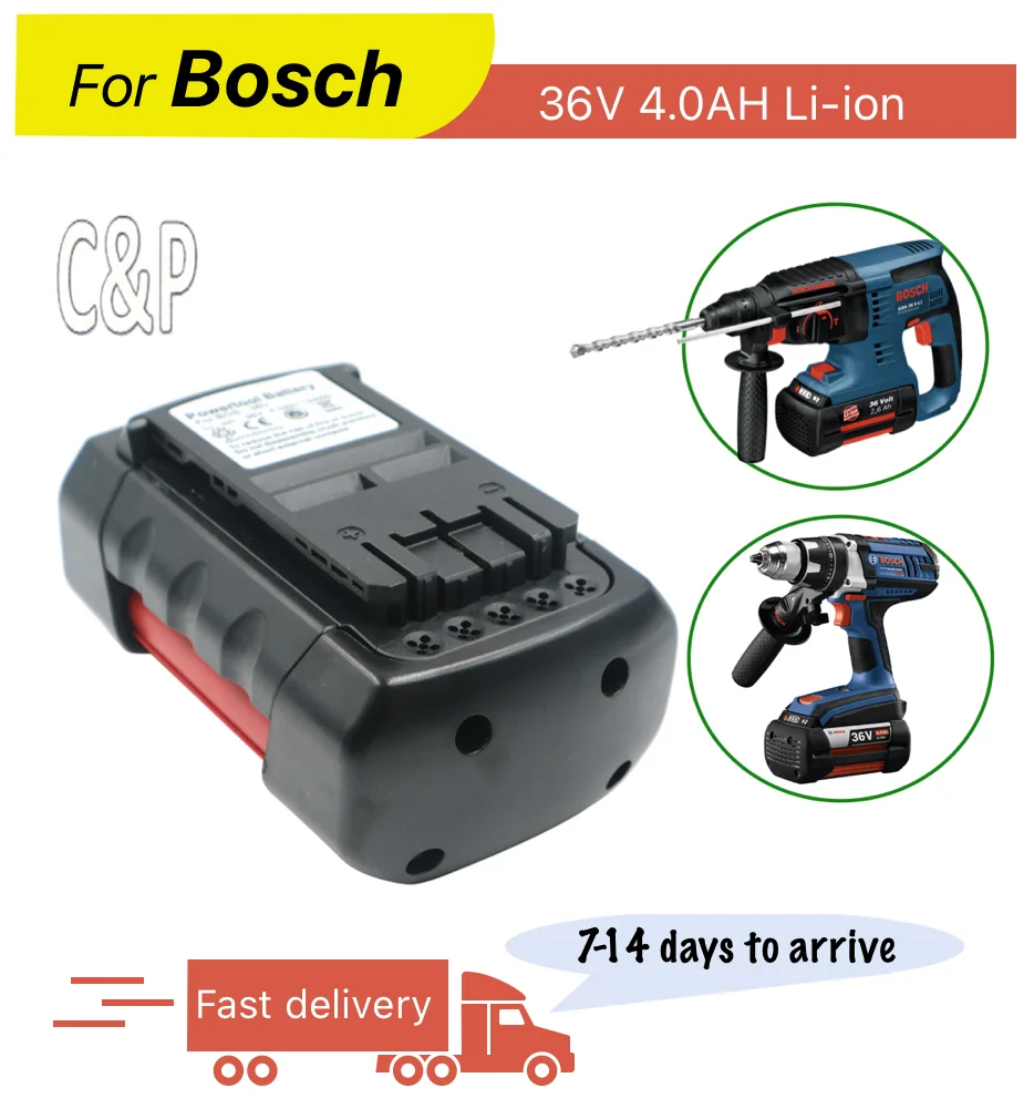 

C & P для аккумуляторной батареи Bosch 36 В, 4,0 Ач, литий-ионные аккумуляторные инструменты, модель 11536C 11536C-1 11536C-2 11536VSR 1651K 1671B 18636-01