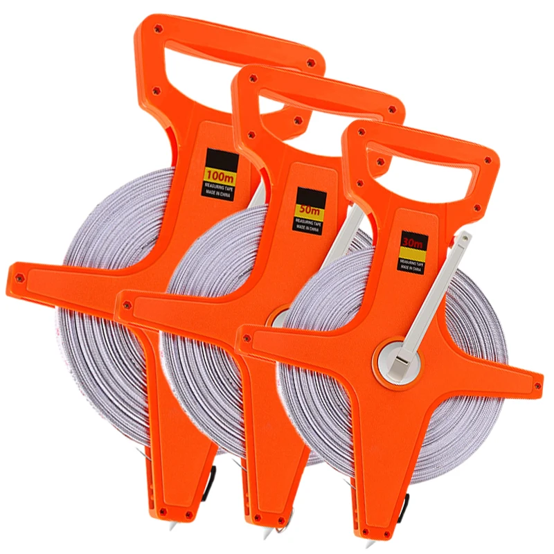 30/50/100M High-precision Wear-resistant Retractable Tape Ruler Woodworking Measuring Tools Handheld Fiberglass Tape Measure
