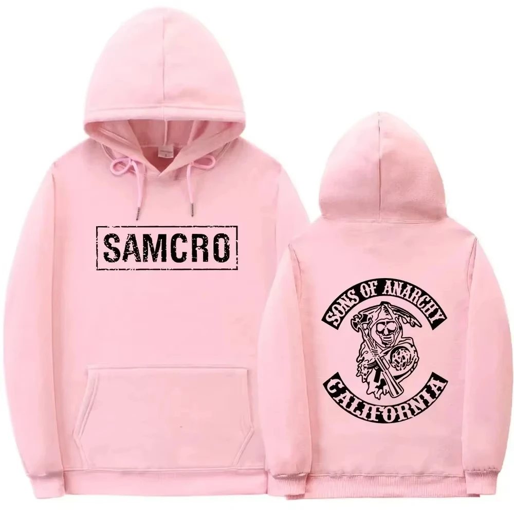 Doppelseitig bedruckter Kapuzenpullover Tops Sons of Anarchy SAMCRO Modemarkendesign für Herren und Damen aus Baumwoll-Woll-Mischgewebe – Detail 7