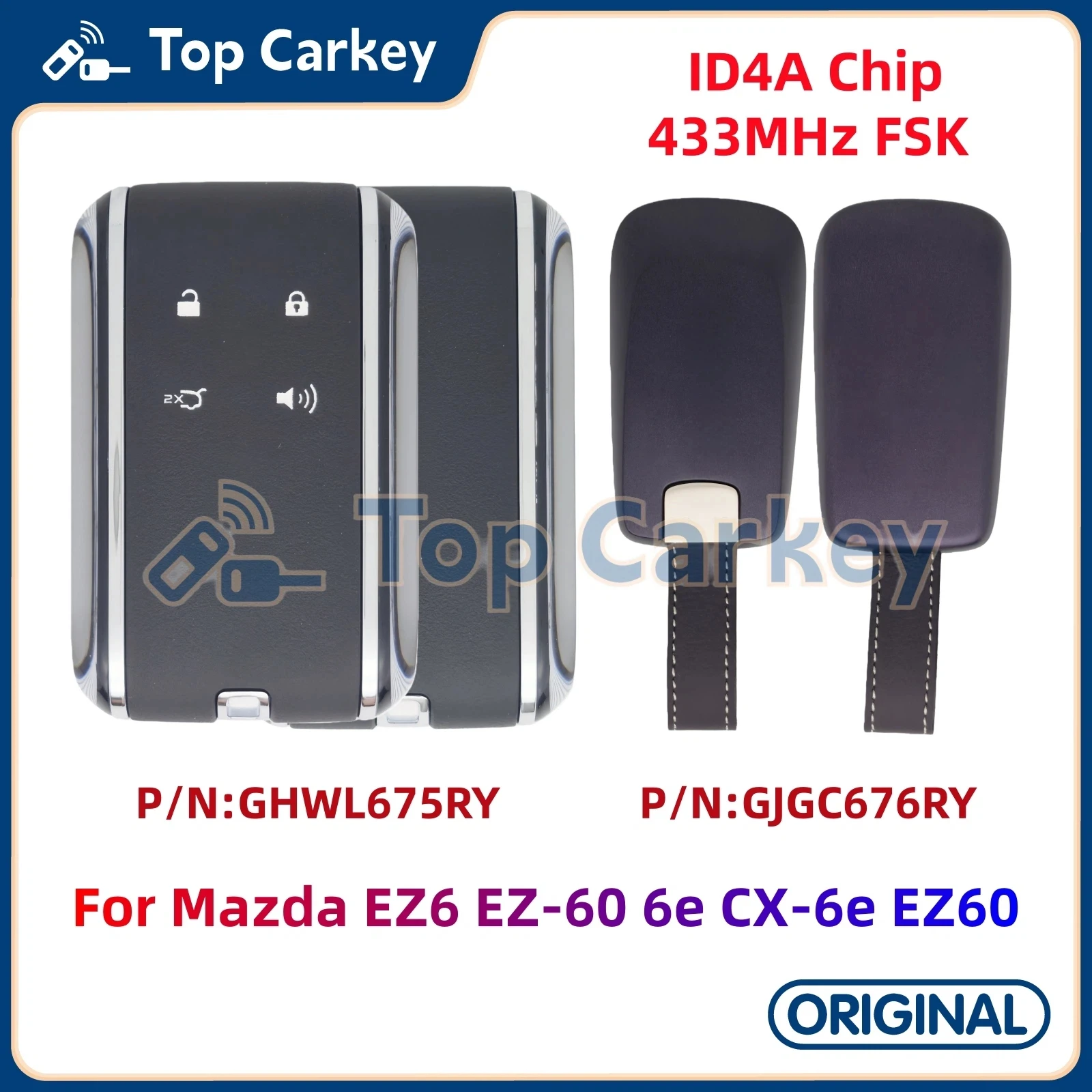 

TopCarkey Original OEM GHWL675RY GJGC676RY Smart Remote Key ID4A Chip 433MHz NFC Key Card for Mazda EZ6 EZ-60 6e CX-6e EZ60