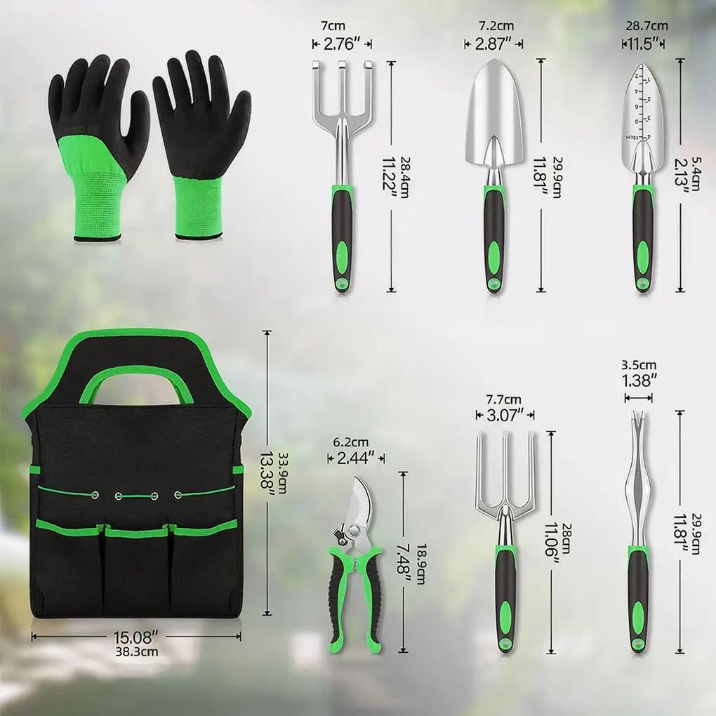 Portable Garden Tool Set Pruning Shears Scissors Heavy Duty Aluminum Weeder Gardening Hand Tools Kit Multi-functional Accessory