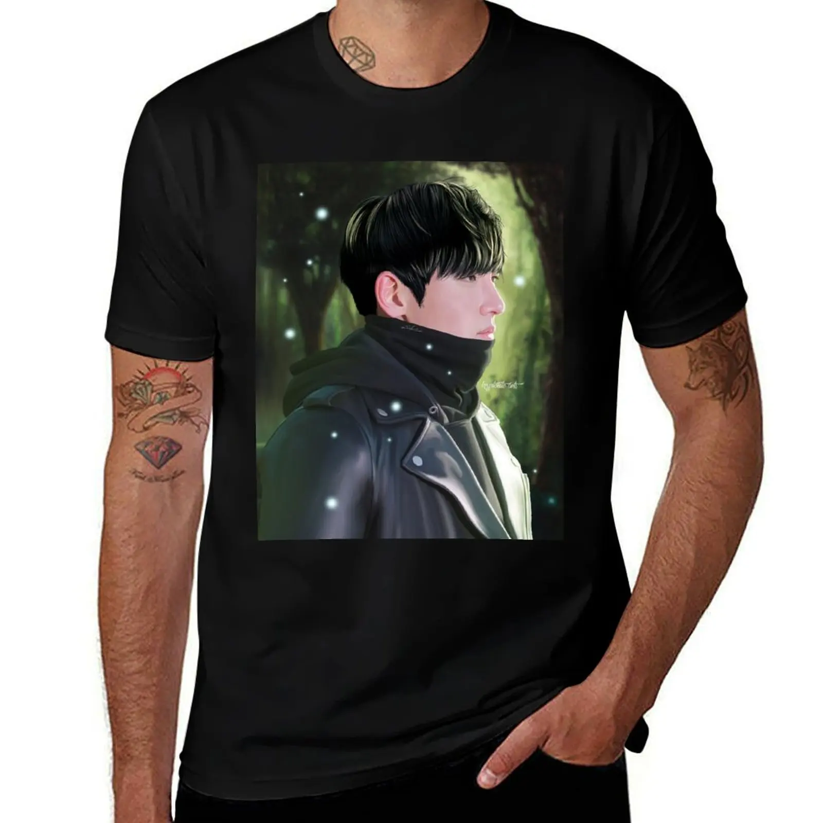 Healer Ji Chang Wook T-Shirt Big Size Short Sleeve Tee for Men T-Shirt