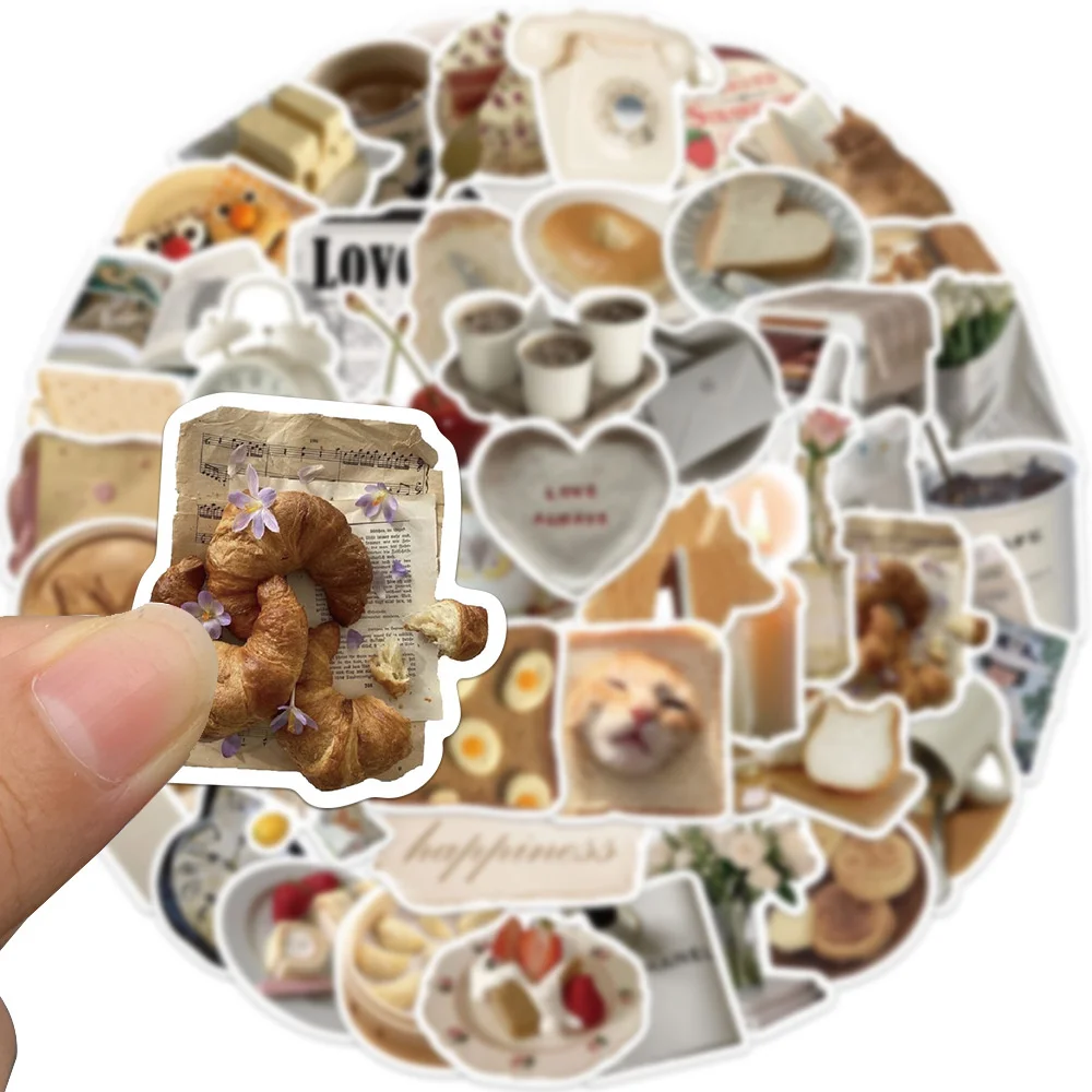 50Pcs Kawaii Korean Butter Stickers Aesthetic PVC Stickers School Stationery Children's Sketchbook Diary Scrapbook Supplies