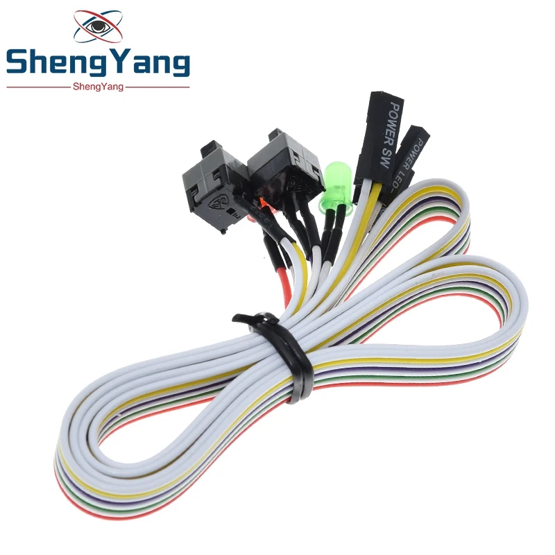 65CM Slim PC Compute Motherboard Power Cable Original On Off Reset with LED Light PC Power Reset Switch Push Button Switch image 4