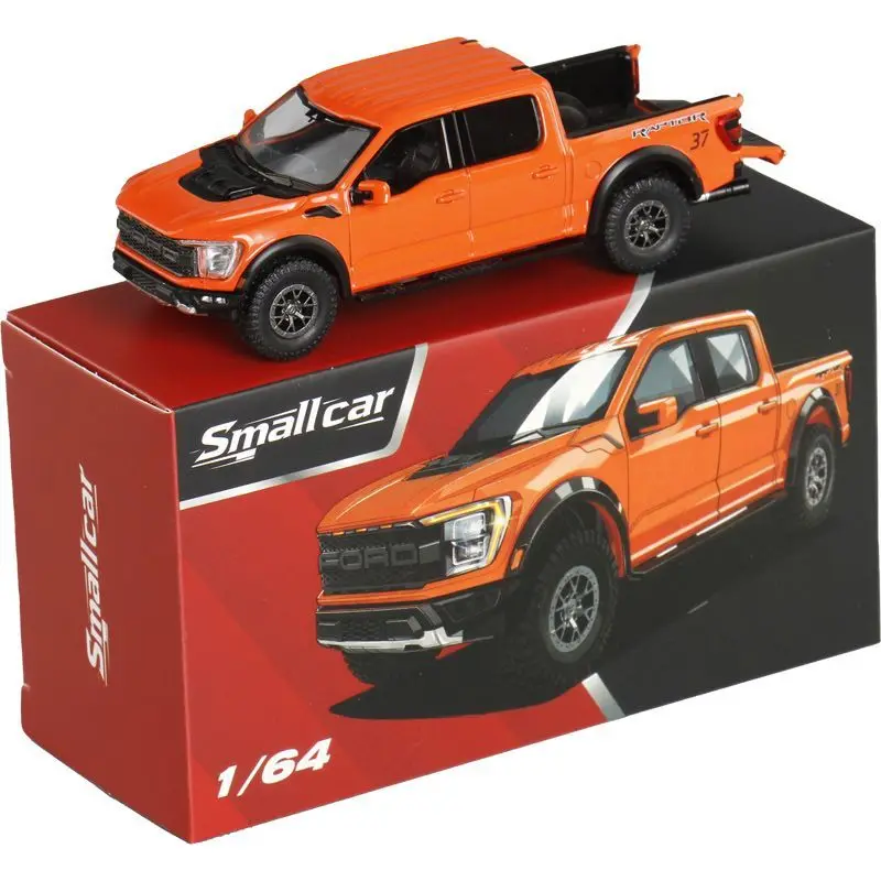 Smallcar 1:64 Raptor F-150 ممتص الصدمات الباب الخلفي قابل للفتح نموذج سيارة مصنوع من خليط معدني