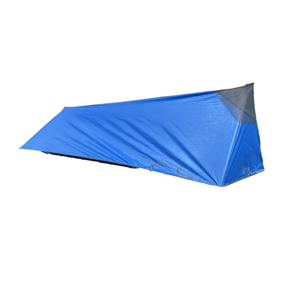 Ultralight Poleless A-Frame Ridge Tent Camping Bivvy Tent Mosquito Proof Outdoor Backpacking Shelter, Portable Wild Camping Gear