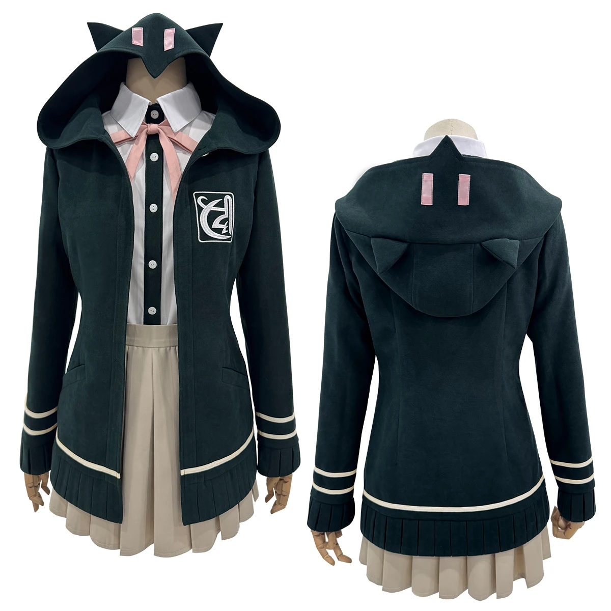 

Костюм для косплея HOLOUN Trigger Happy Havoc Нанами Чиаки из игры Danganronpa: вышитое пальто, юбка, заколка для волос, униформа для конвенций