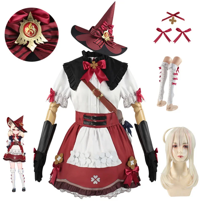 

Genshin Klee New Skin Blossoming Starlight Cosplay Costume Women Halloween Costume Genshin Impact Cosplay Full Set with Lamp