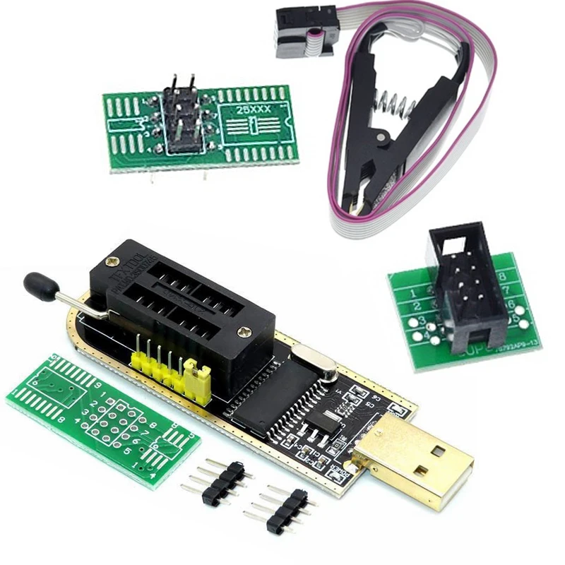 CH341A kit 24 25 Series EEPROM Flash BIOS USB Programmer Module SOIC8 SOP8 Test Clip for EEPROM SOIC8 93CXX / 25CXX / 24CXX