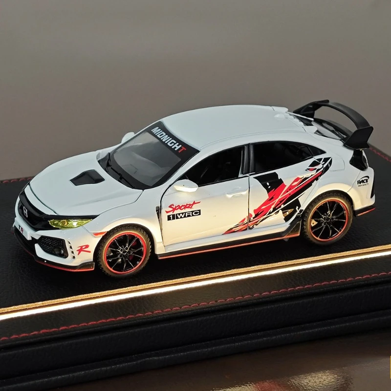 

Модель спортивного автомобиля Honda Civic Type-R 1:32 из сплава со звуком и светом, игрушка для детей, подарок на день рождения, креативный подарок для мальчика, коллекционная модель