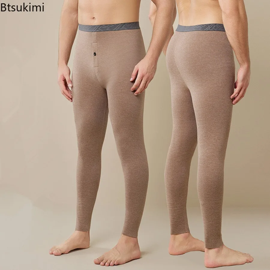 2026 Leggings da uomo Indumenti da notte Mutande per strato base Pantaloni Termici in velluto Mutande lunghe Autunno e inverno Pantaloni intimi maschili