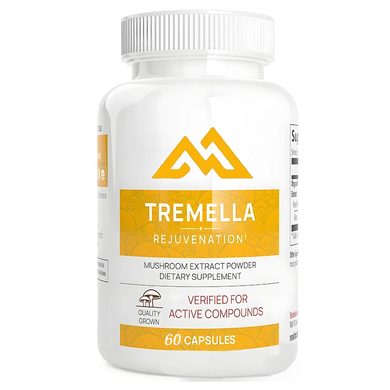 

Organic Tremella fuciformis Mushroom Extract Mix 60 Vegetarian Capsules for Immune Support Brain and Skin Supplements