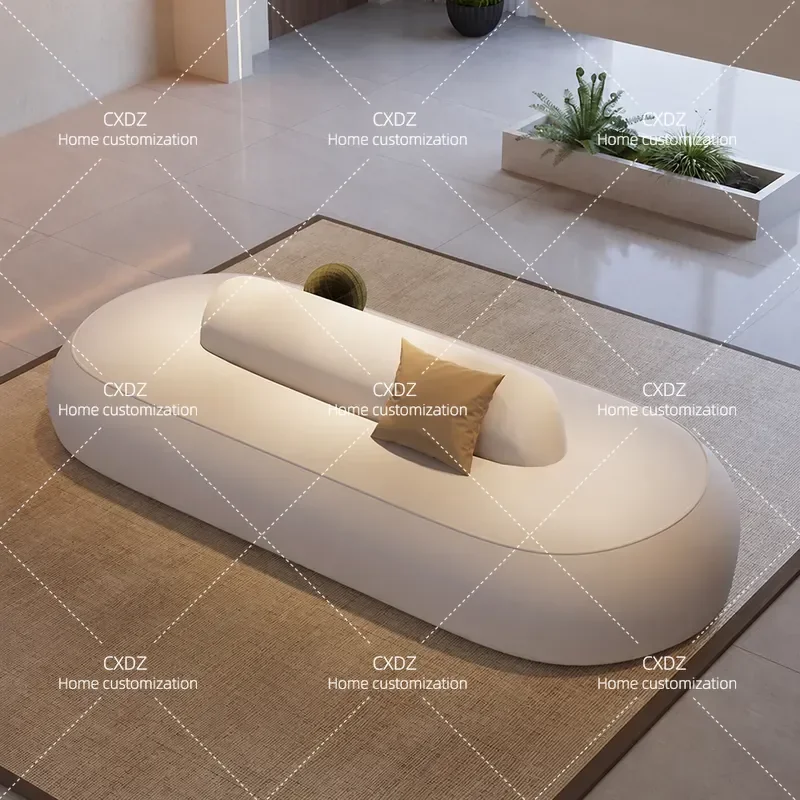 Cream Double Sided Sofa for Hotel Lobby Clubhouse Reception Area Rest Zone Modern Furniture