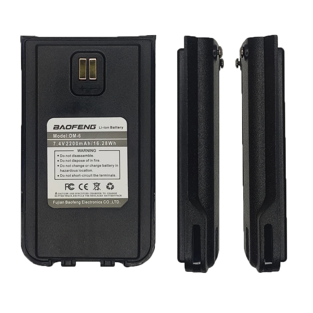 Baofeng-batería recargable de DM-6 para walkie-talkie, acumulador de repuesto de Radio bidireccional, 2200mAh