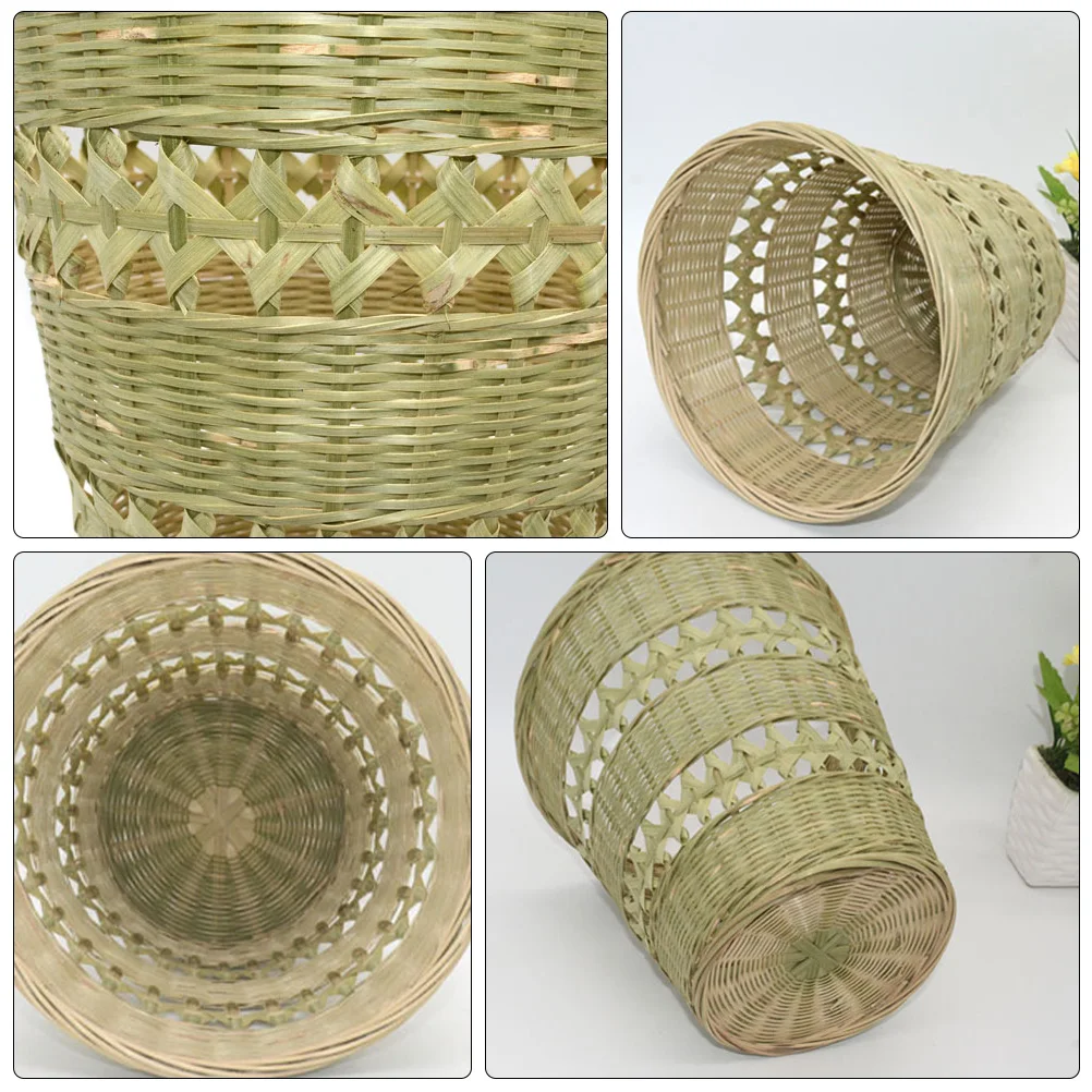 

Bamboo Storage Basket Woven Rattan Laundry Baskets Sundries Container Household