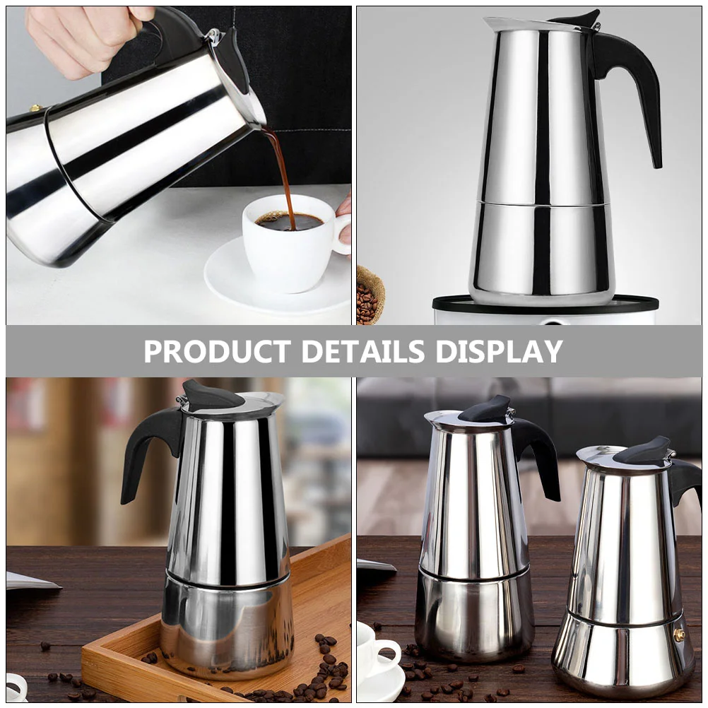 European Style Coffee Pot Office Camping Makers Tea Kettle Stainless Steel Espresso