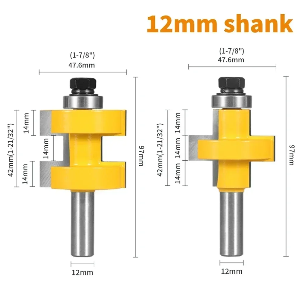 Imagem -04 - Língua e Groove Bits Monta Bit Router Bit Cortador de Carboneto Cortador de Madeira para Moinho de Madeira mm 12 mm 12.7 mm