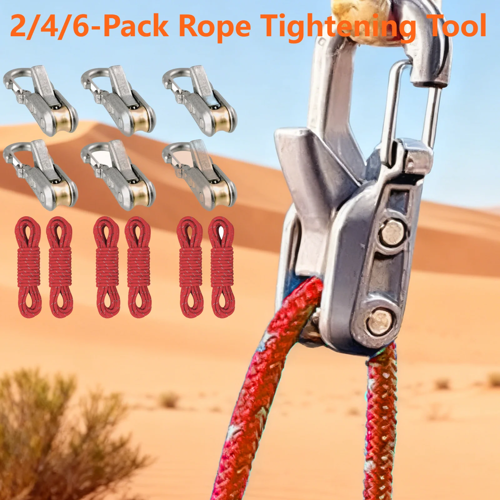 

Натяжитель веревки без узлов, усиленный роликовый регулятор для паракорда, простое управление, быстрая регулировка, инструмент для натяжения и фиксации для лодок