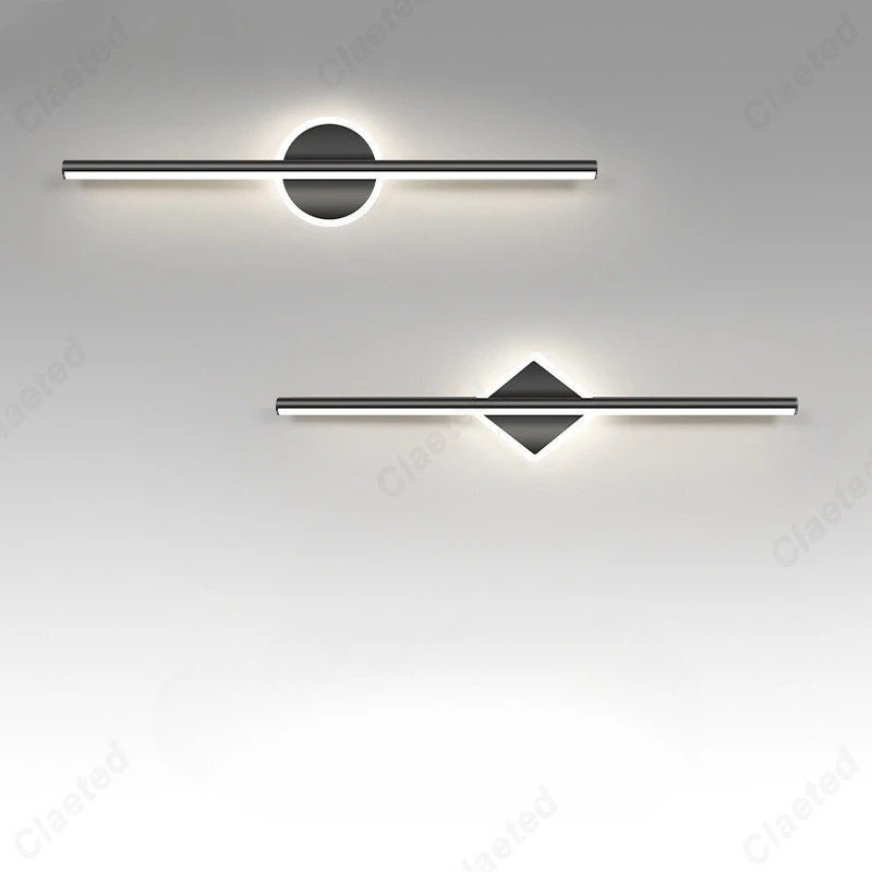 

Современные креативные простые светодиодные зеркальные фары для ванной комнаты, фон для гостиной, стены, коридора, спальни, прикроватные светильники