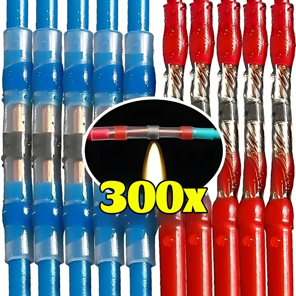 Solderless Heat Shrink Wire Terminal Waterproof Solder Seal Connector Tin Alloy Butt Splice 1KV Insulation Auto Electrical Fix