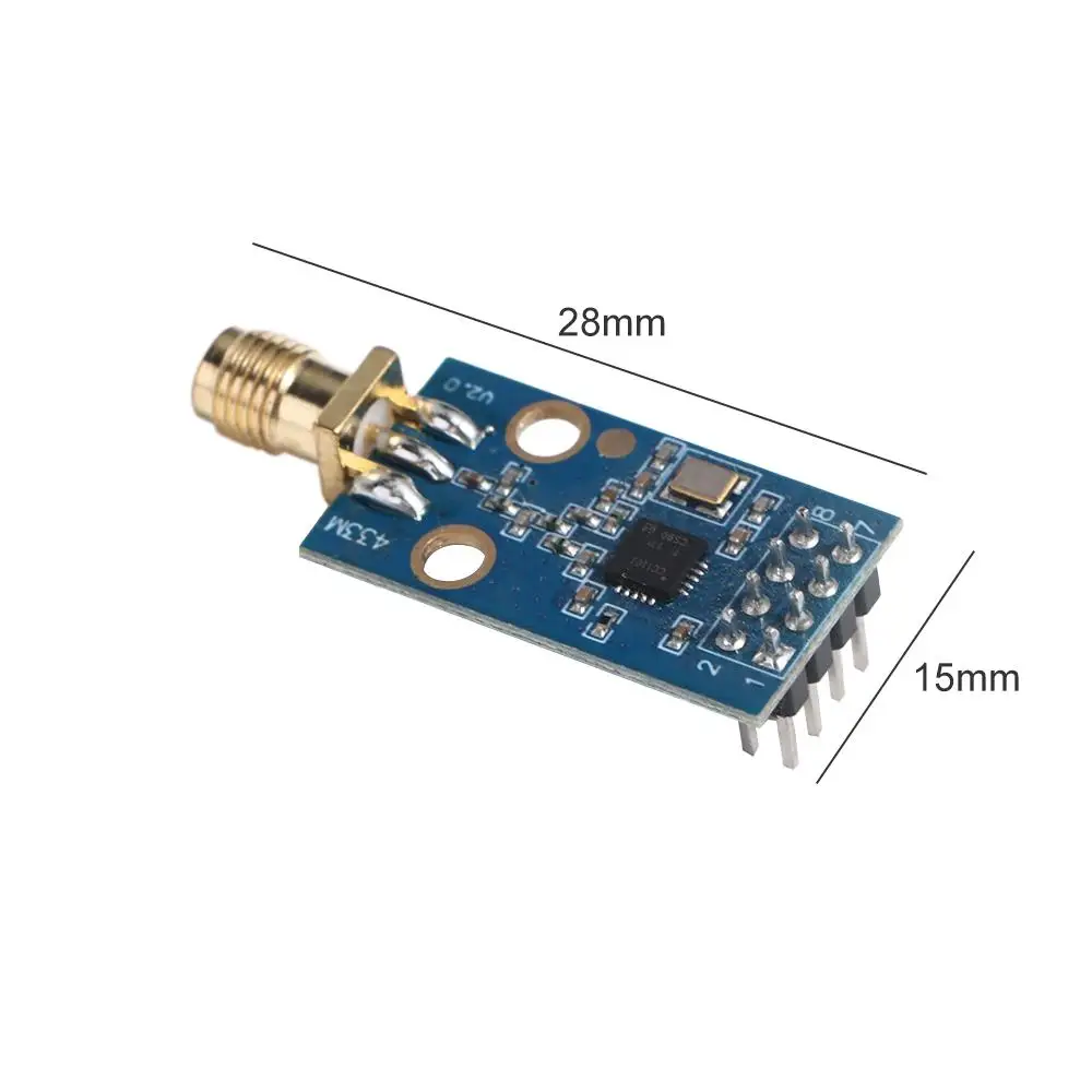 CC1101 RF Chip CC1101 Wireless Module 433MHZ Blue&black Wireless Transceiver Module 15*28mm(0.59*1.10in) RF Module