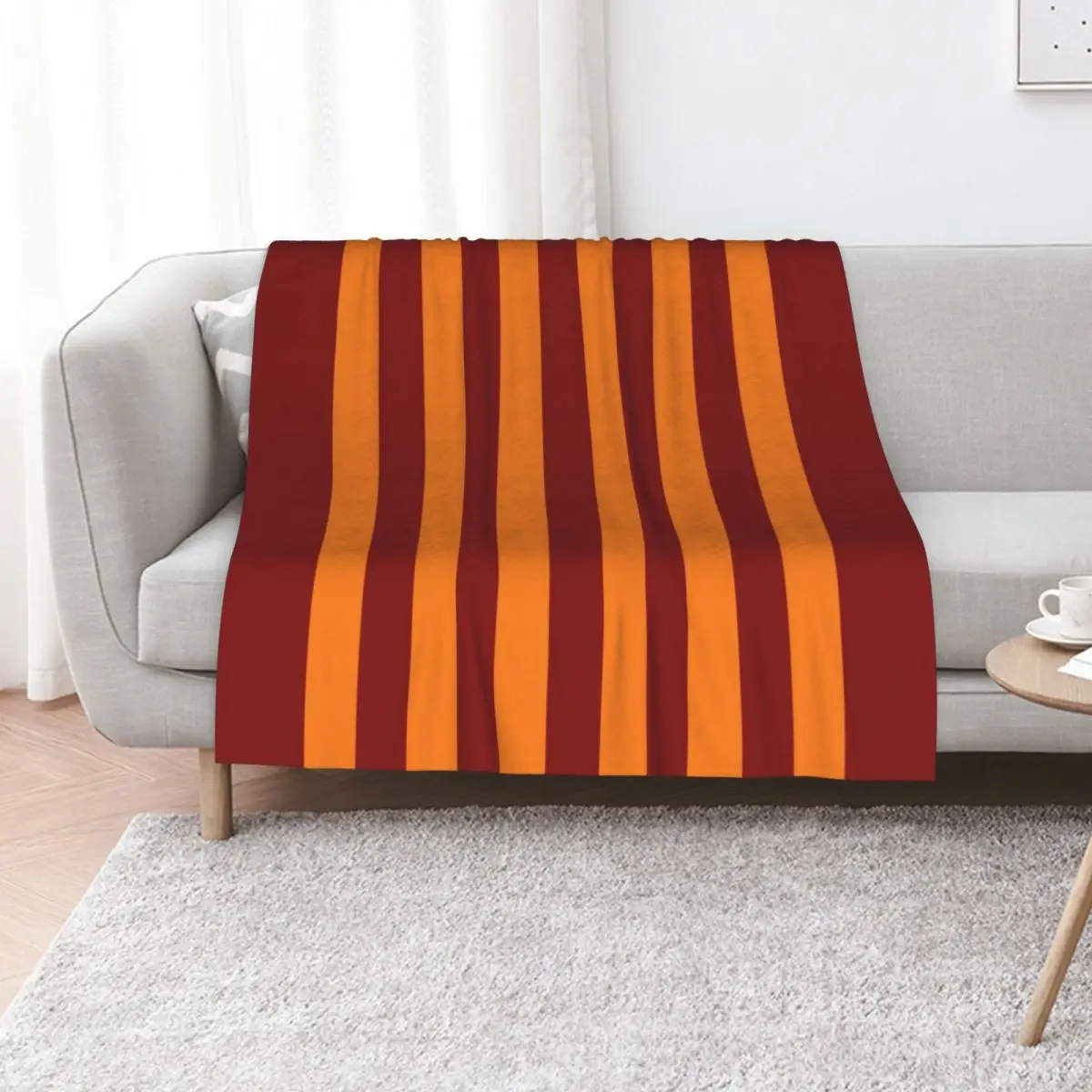 Claret & Amber Stripes Throw Blanket Thermals For Travel funny gift anime Custom Personalized Gift Bed Blankets