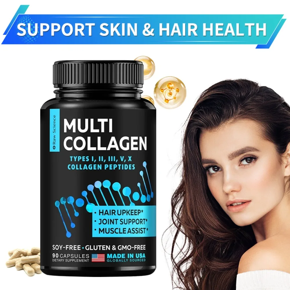 Multi Collagen Supplement - Skin Care Capsules, Firming Skin, Promoting Hair and Nail Growth, Anti-oxidant