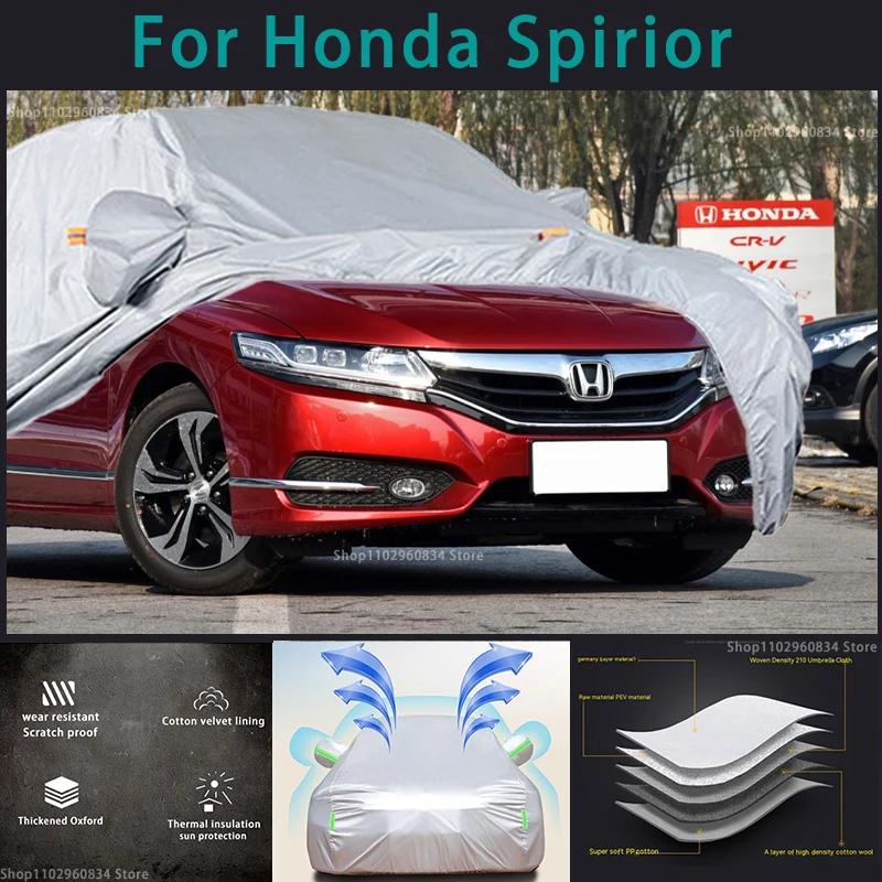 

For Honda Spirior 210T Waterproof Full Car Covers Outdoor Sun uv protection Dust Rain Snow Protective Auto Protective cover