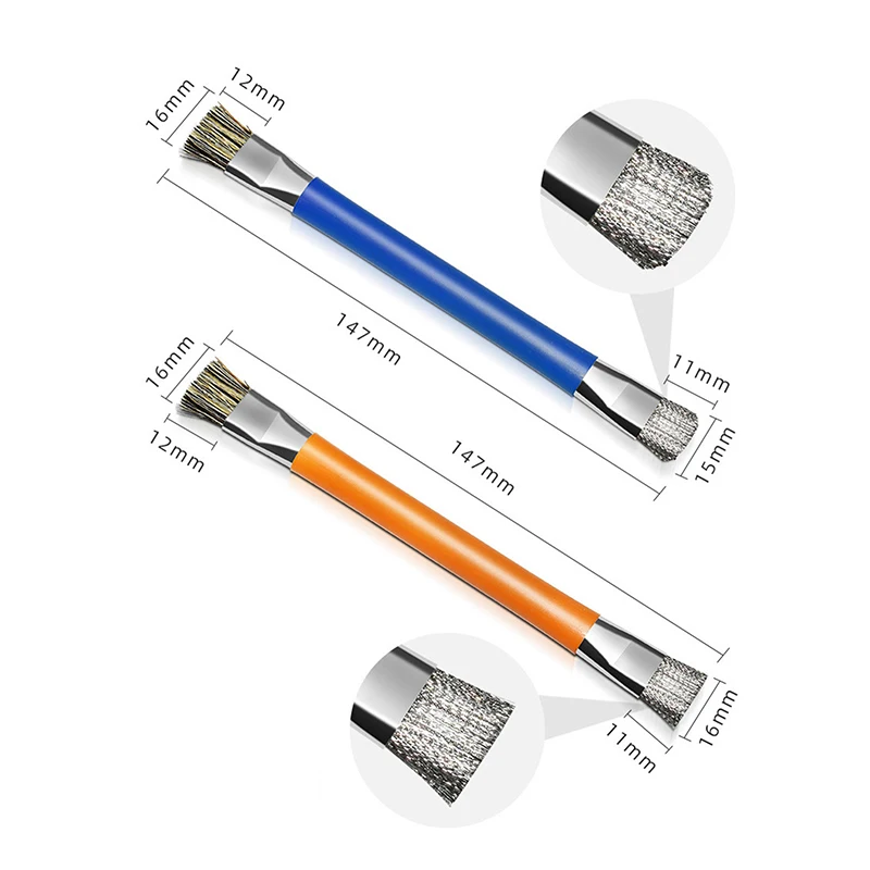 جديد 1 قطعة مكافحة ساكنة ESD فرشاة مزدوجة الرأس فرشاة تنظيف الصلب مكافحة ساكنة فرشاة آمنة لإصلاح اللوحة الأم المحمول أدوات نظيفة #6