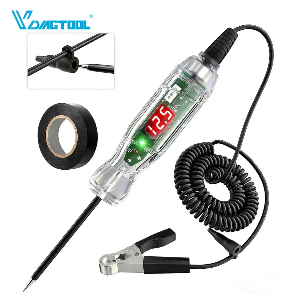 2026 New VDIAGTOOL P60 Circuit Tester DC 3-70V Digital Display Voltage Detector (0.01%+1) Accuracy Plastic Body