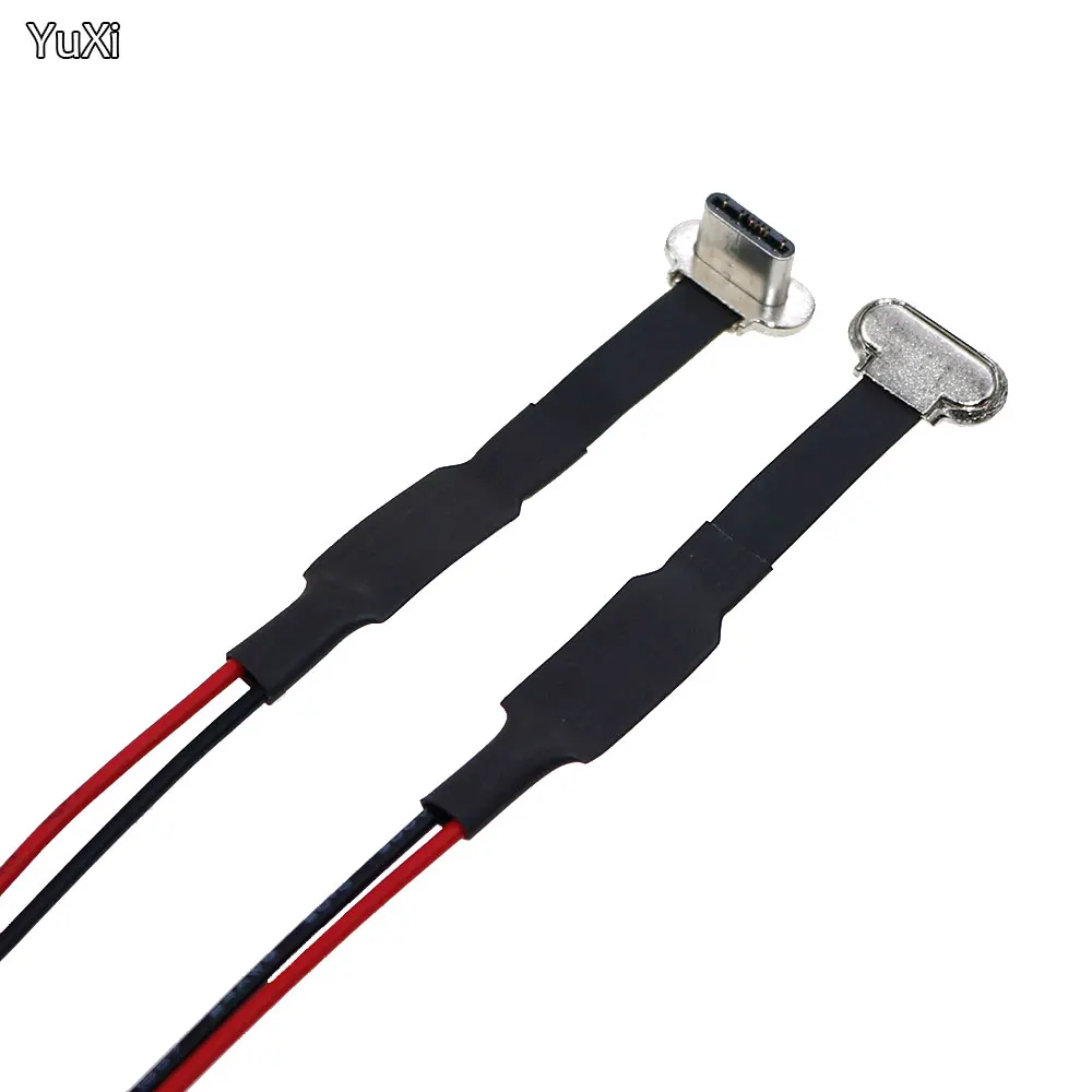 YUXI-Cable de soldadura tipo C, adaptador de carga inalámbrico de 2 pines, Cable plano macho, extensión de Cable para teléfono