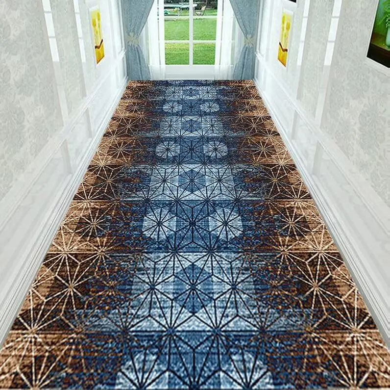 3D Fashion Long Corridor Carpet Hallway Decoration Home Anti Slip Mat Bedside Runner HOTEL Living Room Washable Passageway Rug