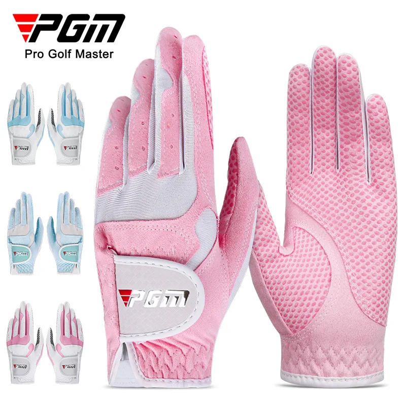 PGM Women Golf Gloves Pair Ultra Microfiber Leather Non Slip Sports Gloves for Outdoor