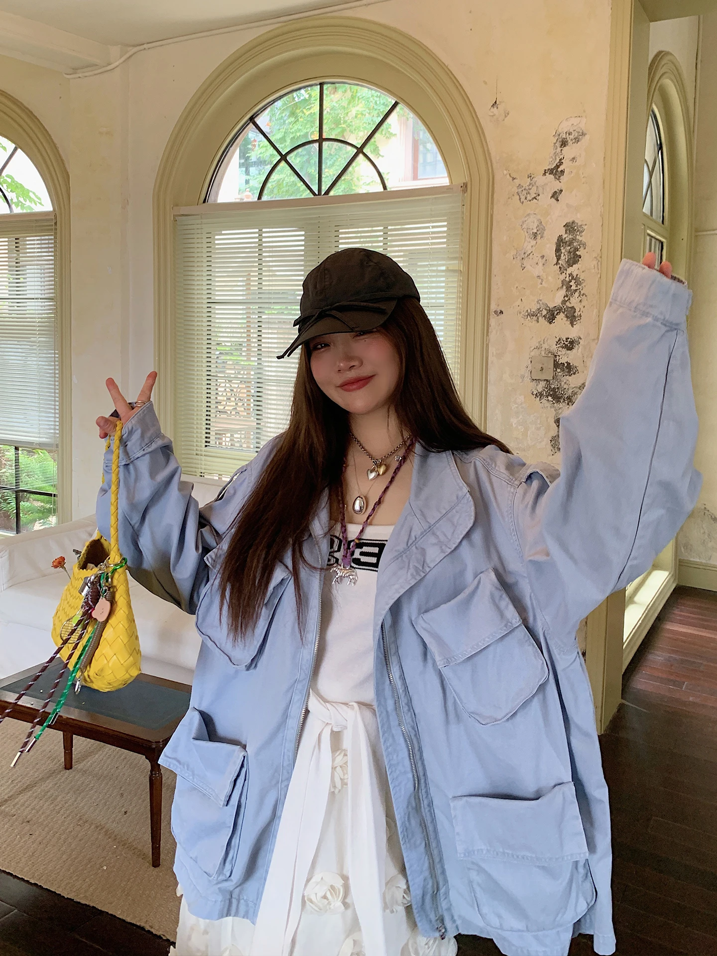 

Женская джинсовая куртка свободного кроя в корейском стиле, весна-осень, большие размеры, для полных женщин, укороченная, на молнии, хлопок