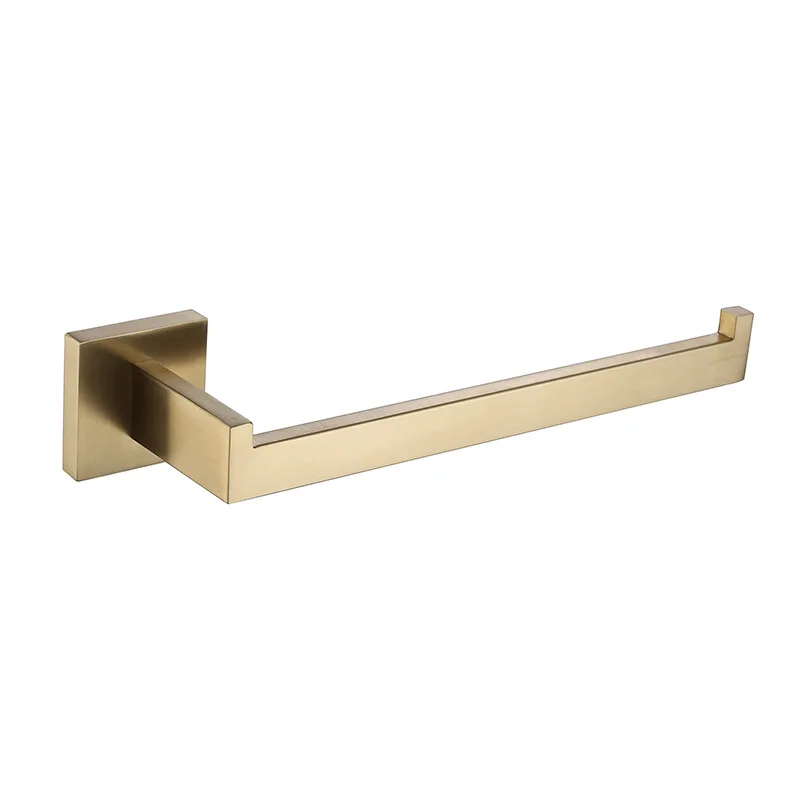 304 Stainless Steel Towel Rack Single Rod Golden Square Towel Bar Kitchen Bathroom Pendant