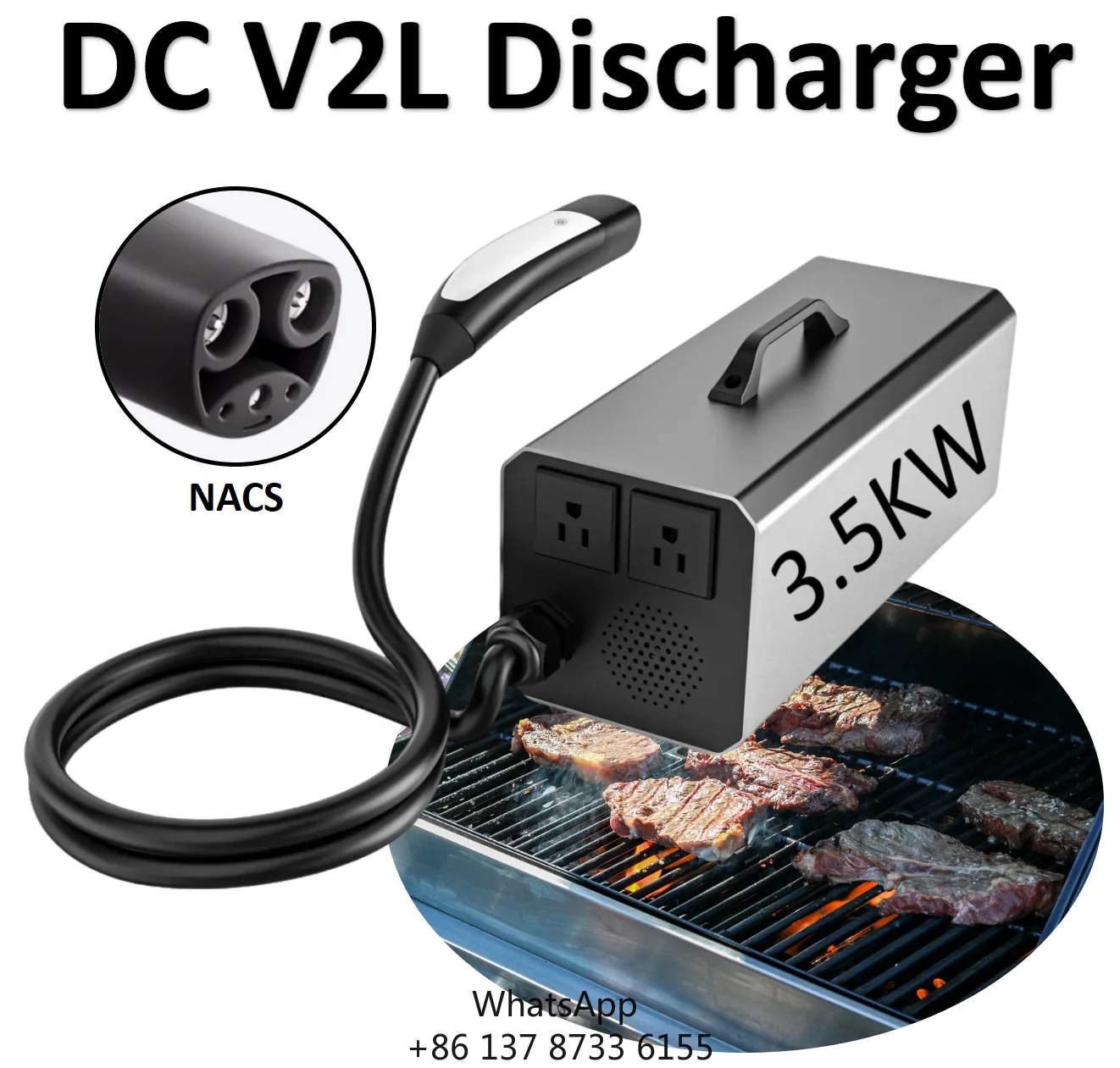 

Longood High-power 3.5KW NACS EV DC 280-500V V2L Inverter AC 120V New Energy Vehicle Discharger