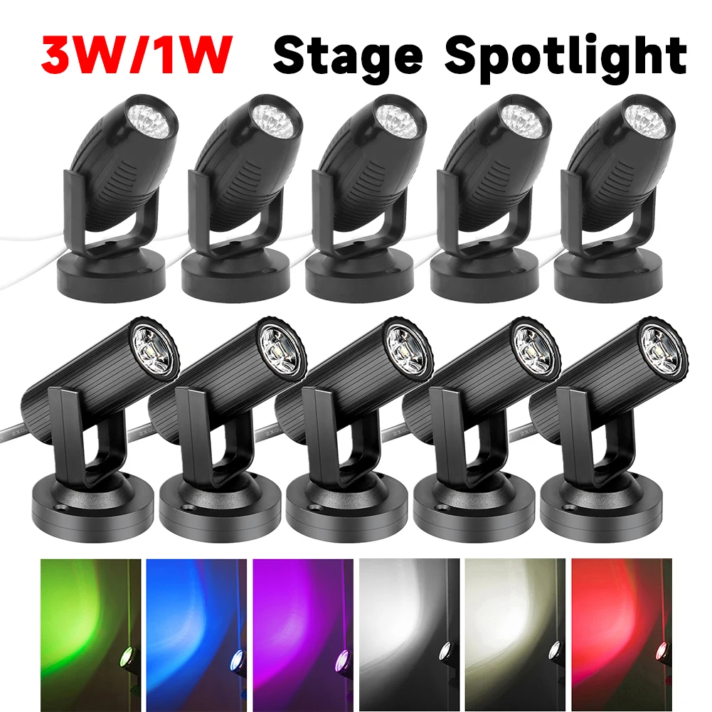 3w/1w RGB Stage Spot Light LED RGB Disco Light Energy Saving Wedding Home Party Living Room Decorations Indoor Lightings