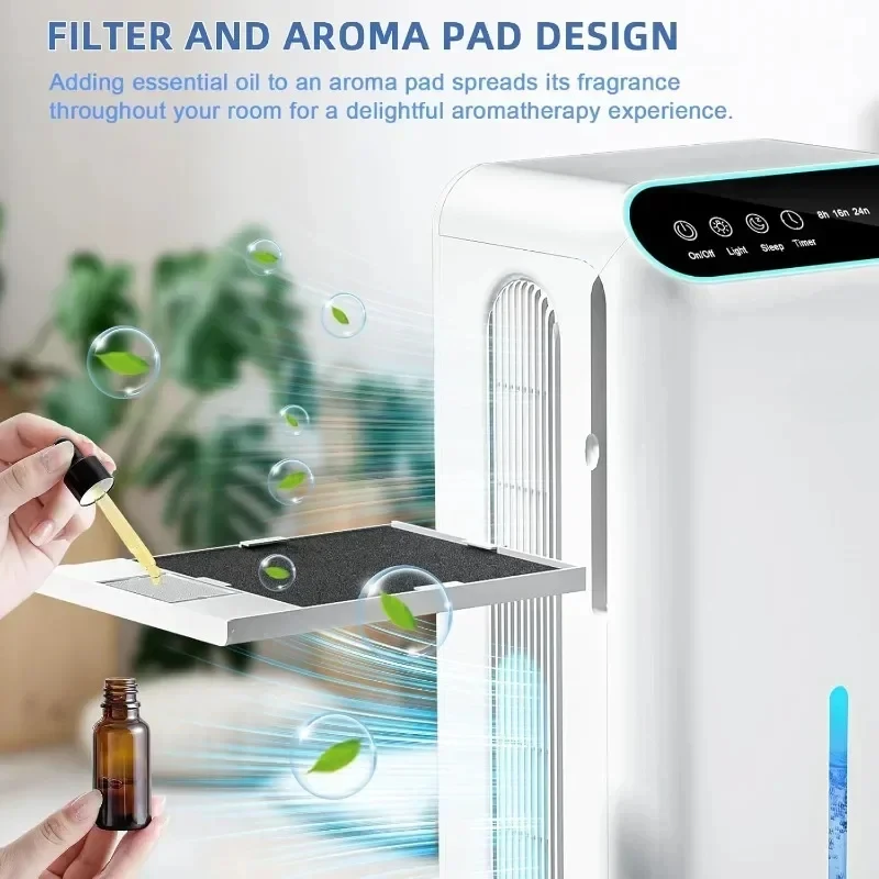 Dehumidifiers for Home, Up to 800 Sq.ft, 86oz Water Tank, Dehumidifiers for Bedroom with Essential Oil Diffuser, 24H Timer