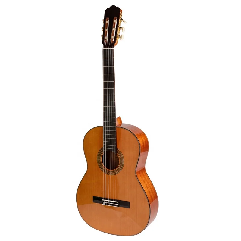 D-3625 Klassische Akustikgitarre, 36 Zoll Reisegitarre mit Nylonsaiten, Roter Pinus-Decke mit Palisander-Korpus, Inklusive Zubehör – Detail 4
