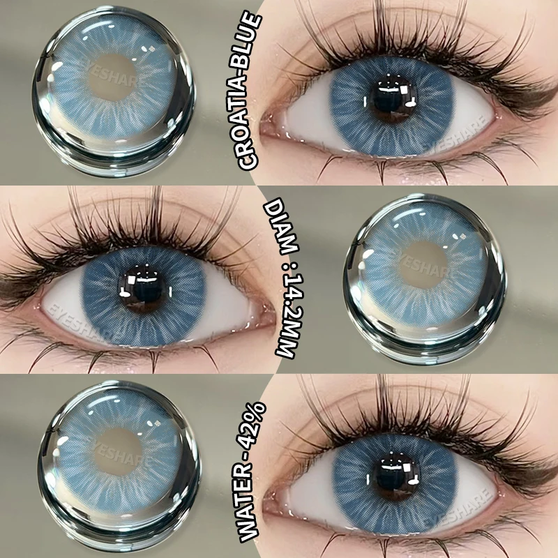 EYESHARE 10Pcs=5Pair Color Contact Lenses for 1 Day Daily Lens Blue Contacts Daily Disposable High Wearing Comfort Brown Lenses