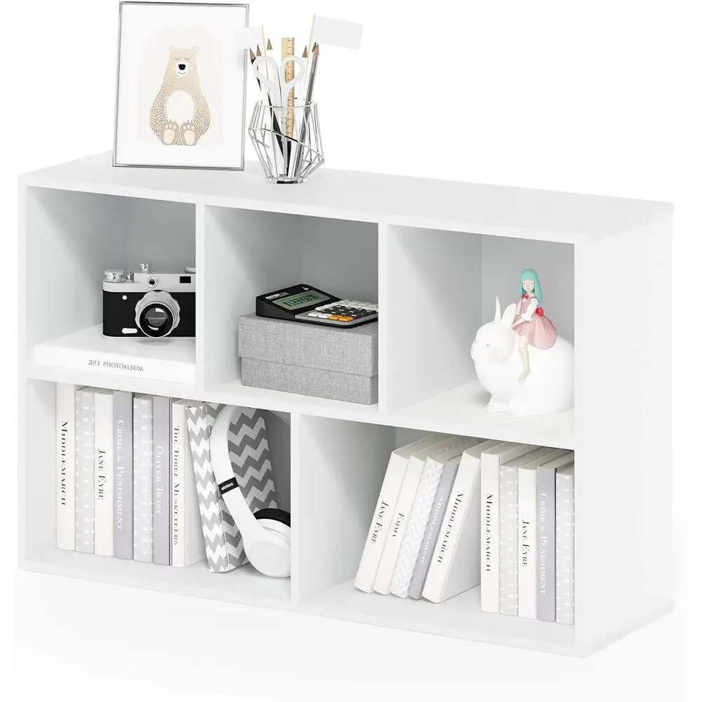 

urinno LUDER Book Shel, 5-Cube Bookshel, Reversible Bookcase, 9.4 x 19.5 x 31.5, or Living Room, Bedroom, Home Oice, White