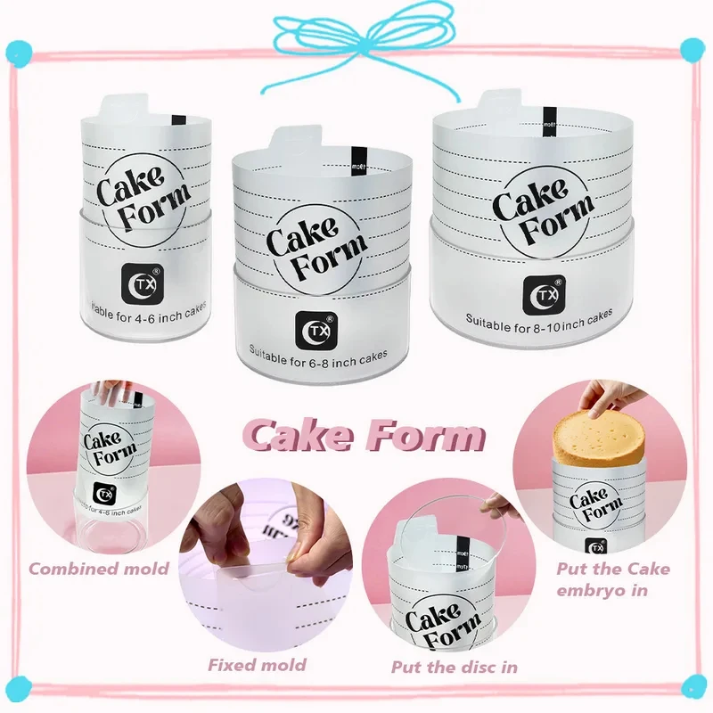 Cake Decorating Tools Adjustable Round Cake Ring Mold Retractable Fondant Tools Mousse Cake Ring Acrylic Circle Baking Tools