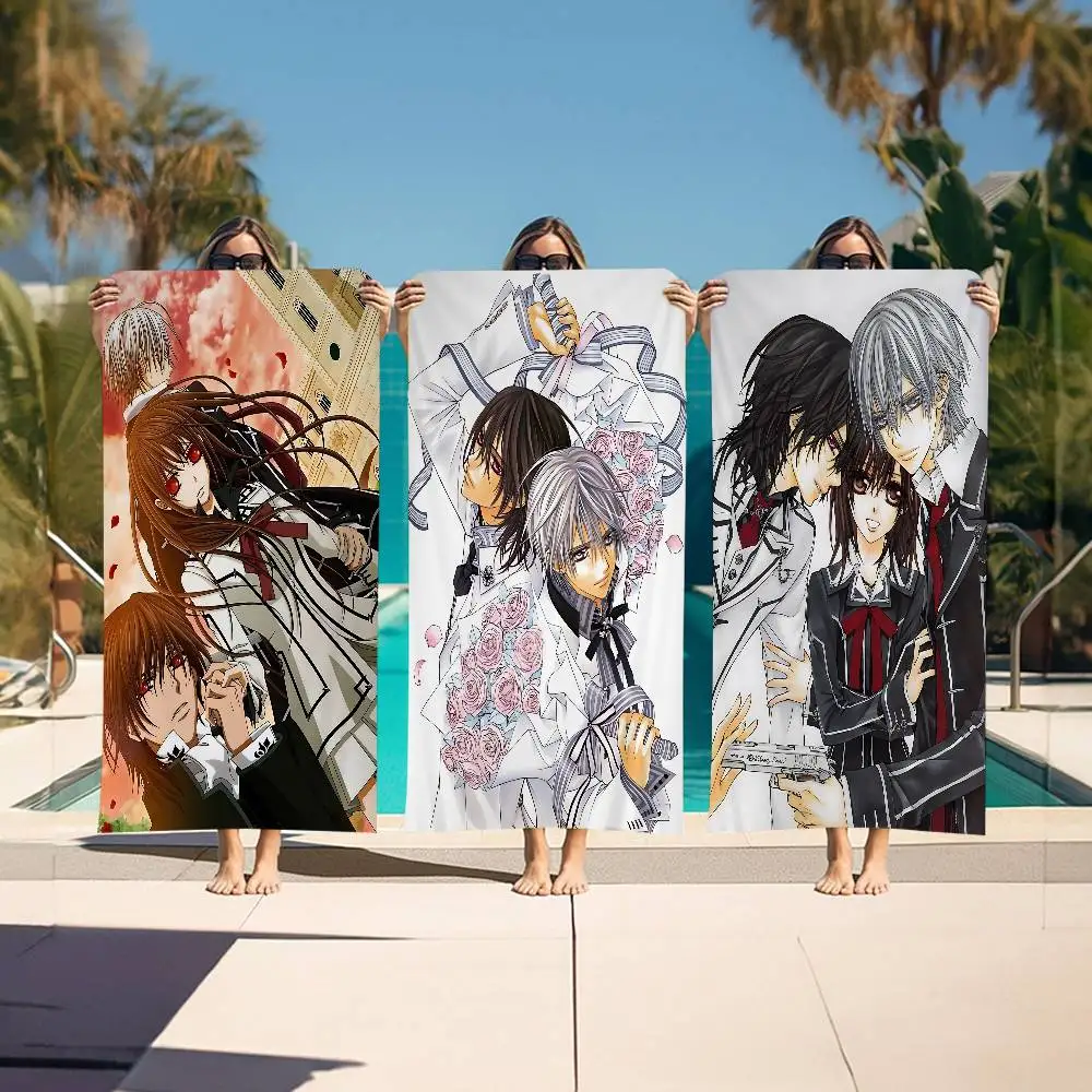 Vampire Knight Anime Microfiber Blanket Quick Drying Beach Towels Oversized Printing Super Absorbent Pool Towel Blanket