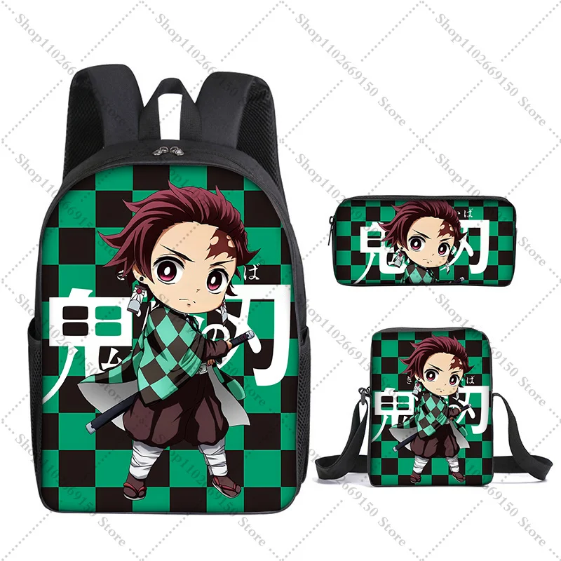 3点セット-アニメ-キュート-バックパック-ペンケース-ショルダーバッグ-セット-カジュアル-アクセサリー-鬼滅の刃-スクールバッグ-ペンシルバッグ-収納ポーチ-ハンドバッグ