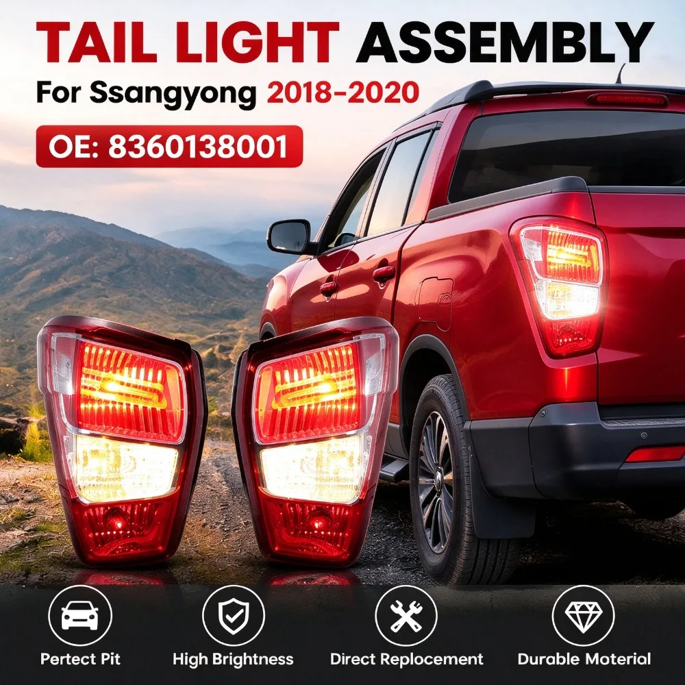 8360138001 8360238001 Tail Light Lamps For Ssangyong Musso Pickup 2018 2019 2020 Left Right Rear Taillight Brake Assembly Direct