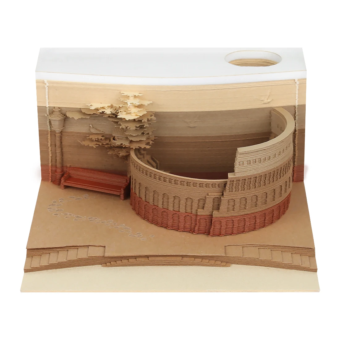 Omoshiroi 3D Notepad 157Sheets Roman Colosseum Memo Pad New Block Notes 3D Cube Offices Decoration Paper Friends Birthday Gift