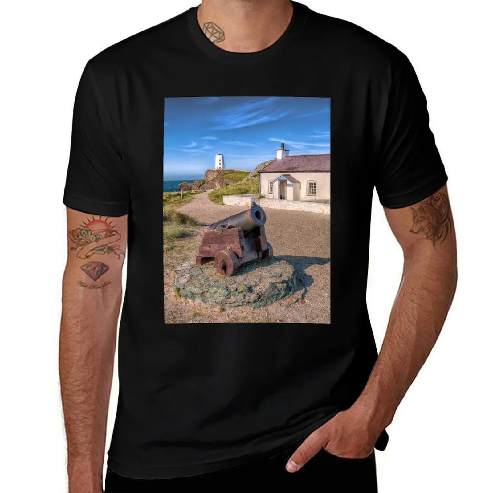 

Cannon At Pilots Cottages Llanddwyn Island Anglesey T-Shirt baggy shirts vintage graphic tee customizeds cute tops men t shirt