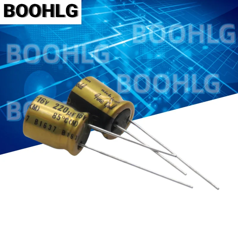 10PCS 220UF 16V Japanese Audio Capacitor 16V 220UF 10X12.5 (Fine Gold) FG