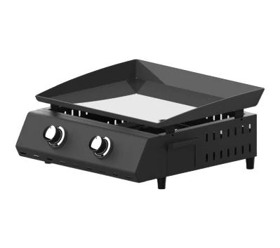 Value-forward 2-Burner Tabletop Portable Camping Gas Grill Griddle for Outdoor Barbecue & Cooking