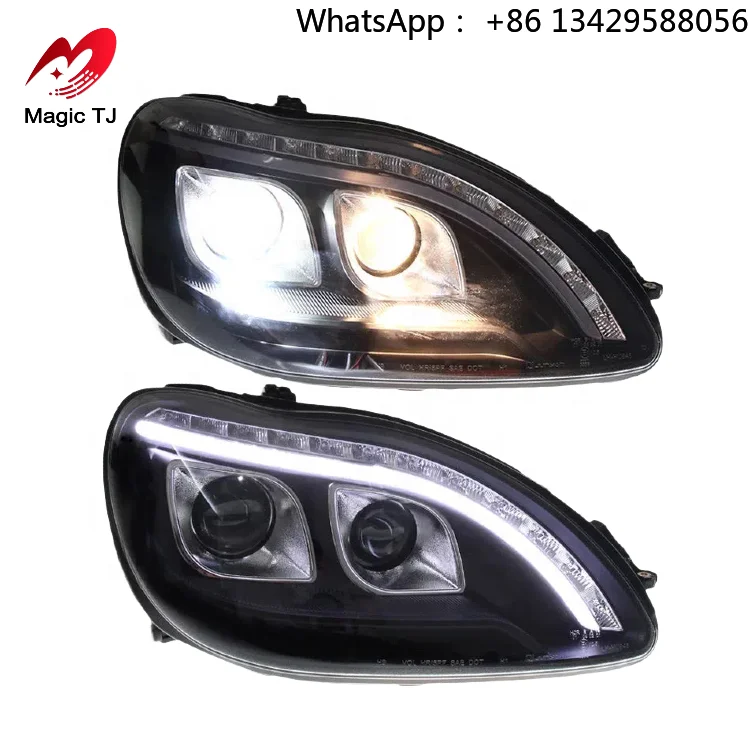 

Mercedes-Benz W220 LED Headlights 1998-2005 Plastic Front DRL Lights New Condition 6000k Color for S280 S320 S500 S600 Models
